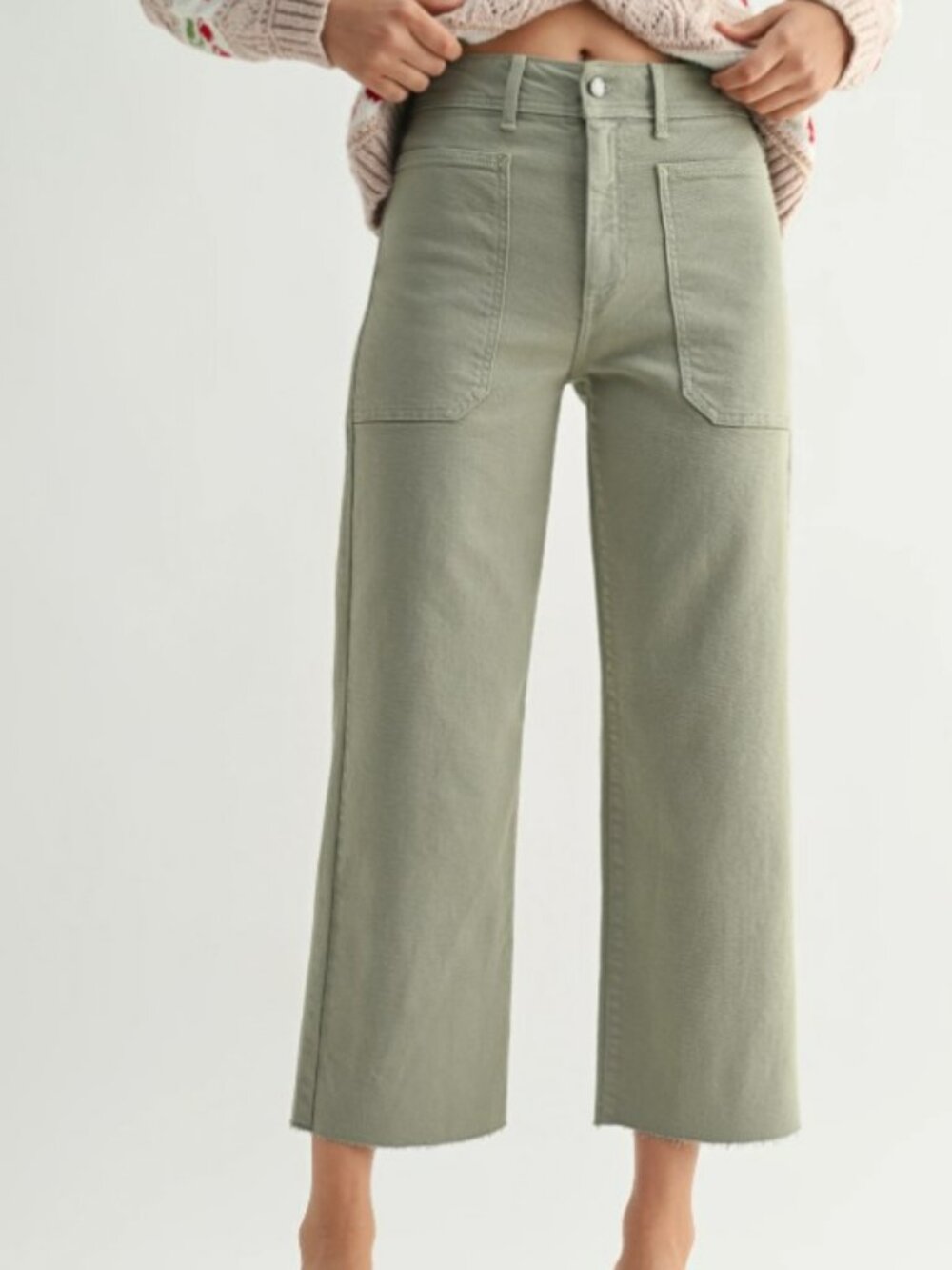 Just Black Denim Nautical High Rise Wide Leg Jeans Size 28 Rosemary